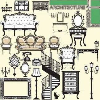 section furniture, section sofa, section in elevation