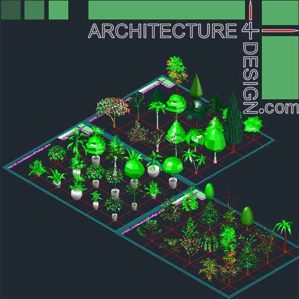 autocad 3d blocks free download plants