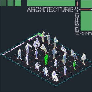 3d autocad entorage, 3d human objects