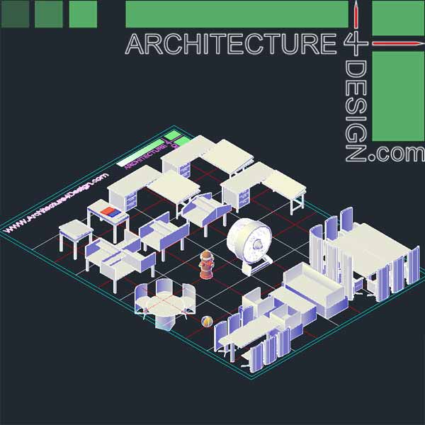 Autocad 3D furniture models (DWG file)  Architecture for 