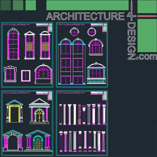 classical orders, Ionic, Corinthian, Doric, Tuscan and composite