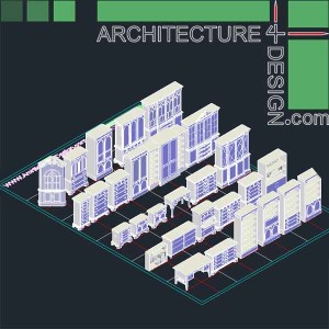 3d wardrobe and closet, cupboard for autocad