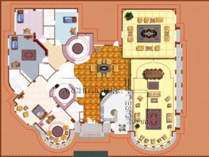 plan rendering with Photoshop furniture