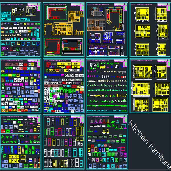 Kitchen furniture blocks and layouts Autocad "DWG" file free download