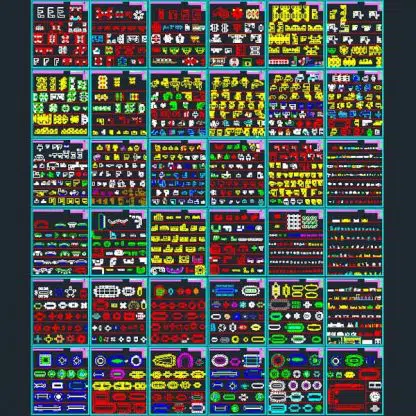 offiice-library- bank furniture symbols for AutoCad