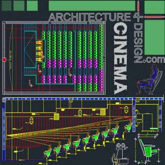 Cinema architectural design, Autocad drawings