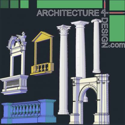 Classical architecture 3D symbols