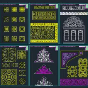 Islammic patterns Autocad DWG vector collection