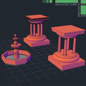AutoCad 3D blocks of classical and roman architecture