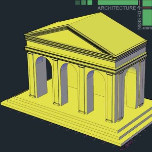 Classical architecture 3D pediment