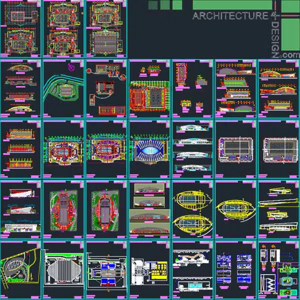 swimming pool designs, Autocad collection of swimming pool drawings & samples