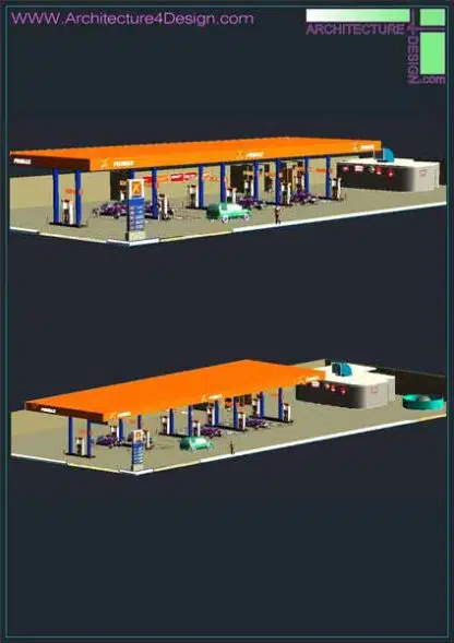3d design of fuel filling station