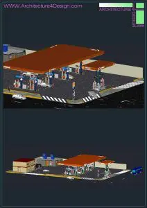 3d model of petrol station