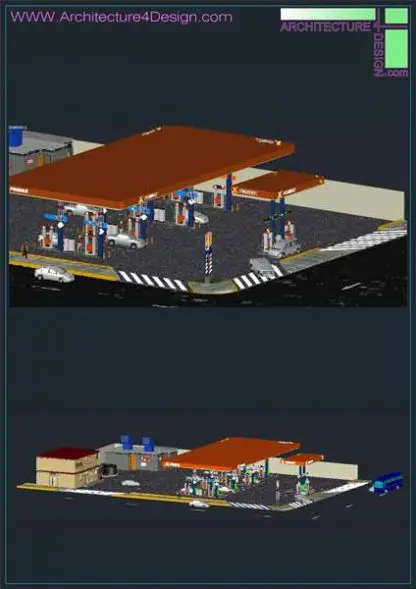 3d model of petrol station