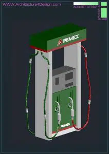 fuel dispenser autocad 3d model