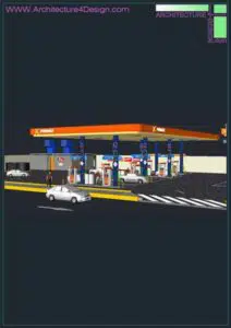 gas station 3d blocks