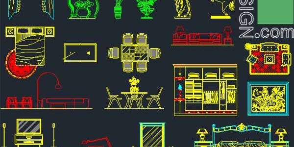 Full collection of Bedroom, living room and dining room furniture blocks for AutoCad (free) Full collection of Bedroom, living room and dining room furniture blocks for AutoCad (free)