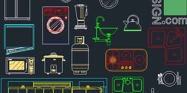 Kitchen furniture blocks and layouts Autocad “DWG” file (Free) Kitchen furniture blocks and layouts Autocad “DWG” file (Free)