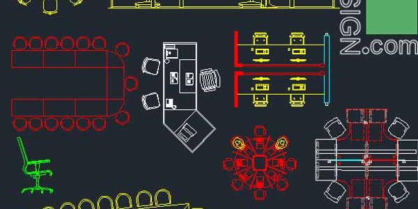 Office furniture symbols and layouts collection, AutoCad DWG file Office furniture symbols and layouts collection, AutoCad DWG file