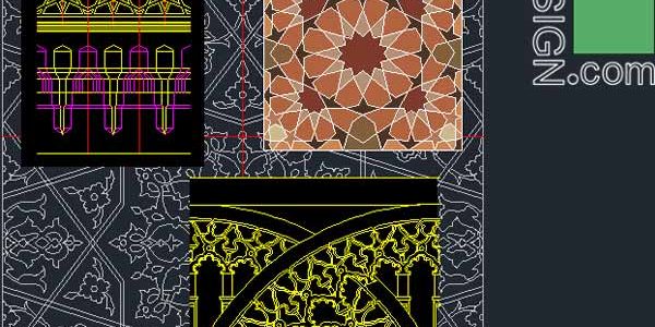 340 Islamic architecture ornament motifs and arches for AutoCad (DWG file) 340 Islamic architecture ornament motifs and arches for AutoCad (DWG file)
