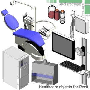 hospital and dental offiice furniture families for revit