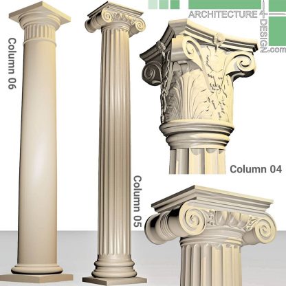 Classical Doric and Ionic 3D models