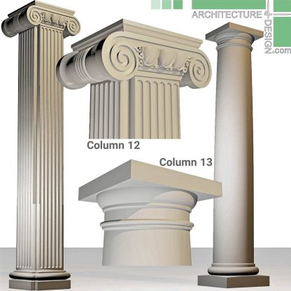 3D model of Doric and Ionic columns