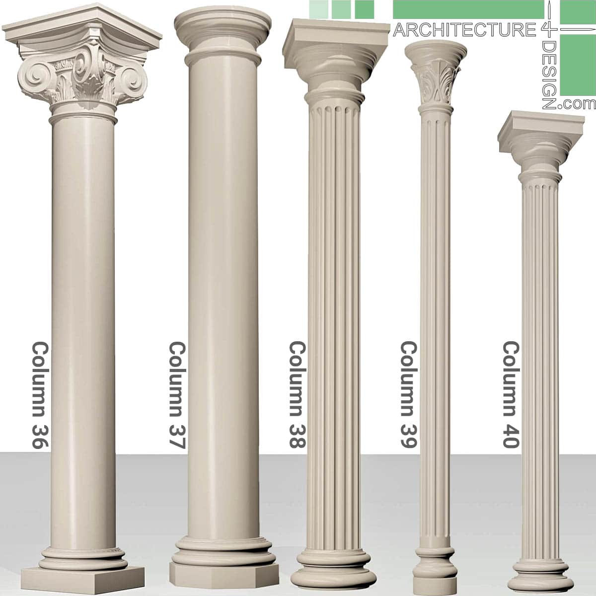 3D models of classical columns for 3ds Max Architecture for Design