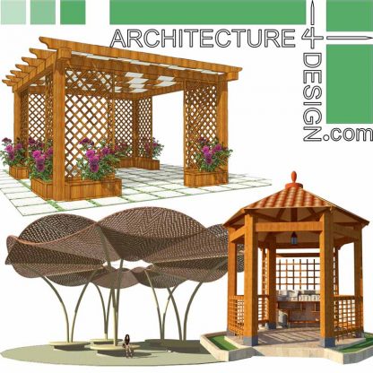 Outdoor sitting and shade models for Sketchup