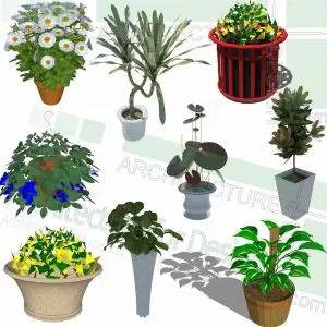 flower pots SketchUp models
