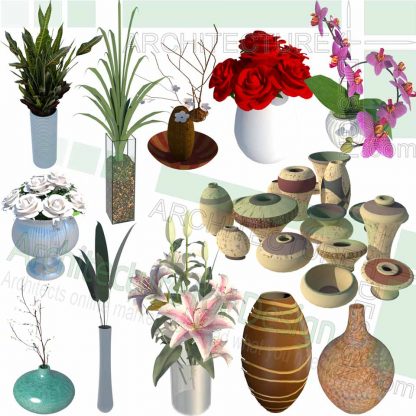 flower pots SketchUp models