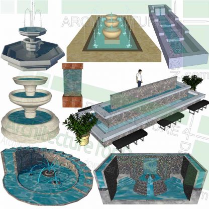 Fountain 3D models for sketchup