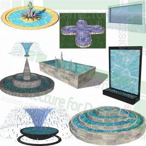 3D fountain models for SketchUp