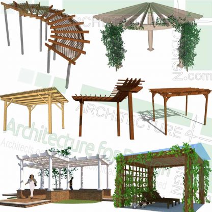 Pergola designs, SketchUp 3D models