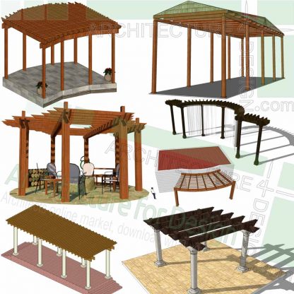 Pergola 3D models in Sketchup