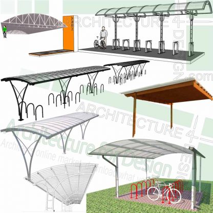 Bicycle shelter SketchUp 3D models