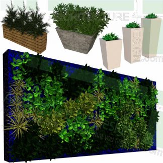 Trees, shrubs and flowering plants Sketchup models, Free download!