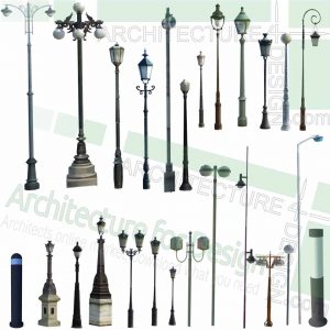 light pole, pathway light and light post SketchUp models