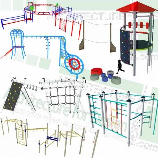 Amusement park rides and playground equipment SketchUp models