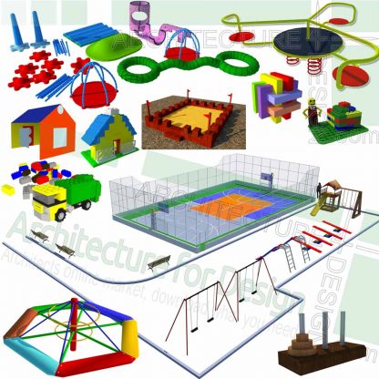 playground equipment sketchup models