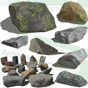 Stone and rock SketchUp 3D models for landscape design