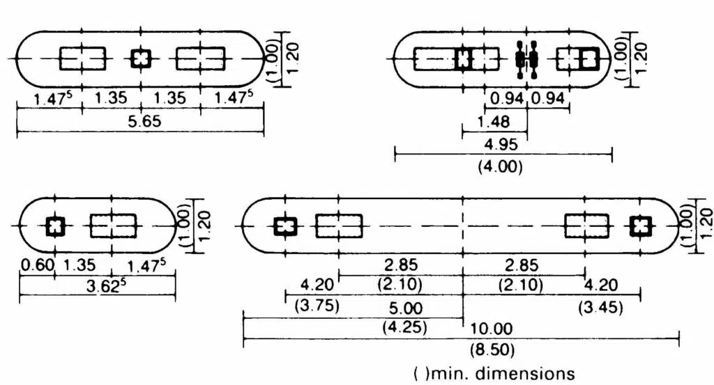 Pump island dimensions for filling station design