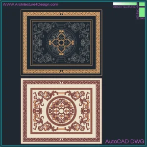 classical floor design DWG for waterjet cutting