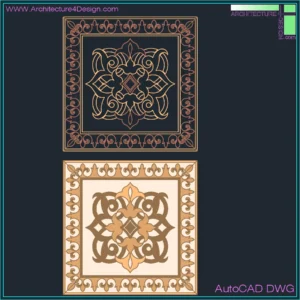 Square floor design DWG