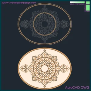 Oval floor design DWG