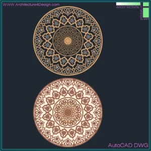 Circular finned floor design DWG