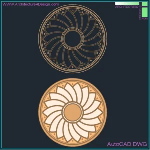 The design of circular finned floor DWG