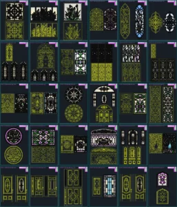 30 Unique Stained Glass Designs in AutoCAD