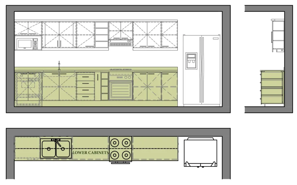 Lower cabinets